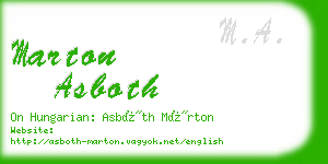 marton asboth business card