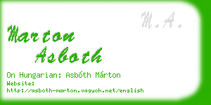marton asboth business card